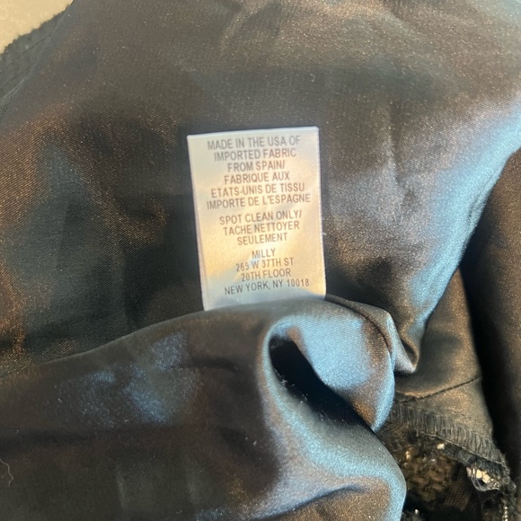 MILLY SET - Tweed Black Leather trim peplum top and skirt set - Picture 13 of 14